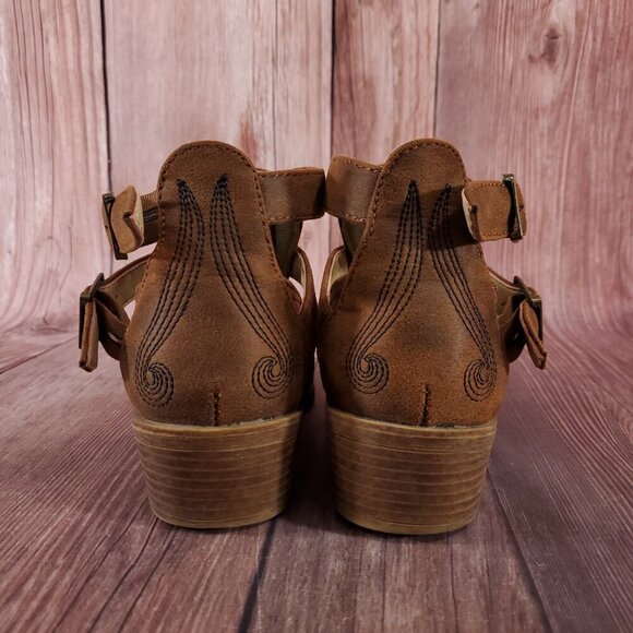 *READ* Roper Womens Size 6 Willa Embroidery Snip Toe Casual Ankle Boots Brown - Picture 13 of 16